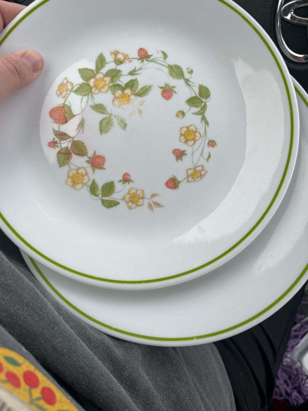 Corelle Strawberry Sundae pattern salad plates (2) retired pattern